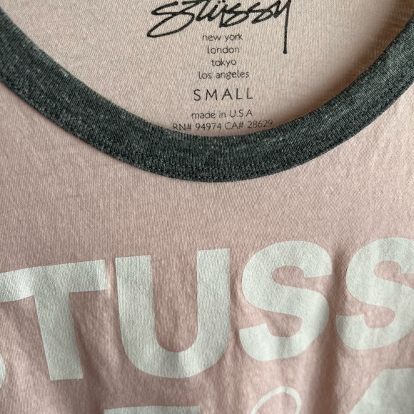 Stussy Oversized Crop Top Boxy Ringer Tee - Picture 5 of 5